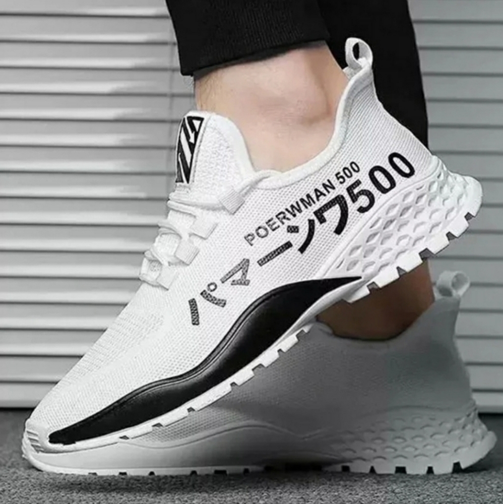 Men Casual Walking Sports Mesh Breathable Running Off White Shoes